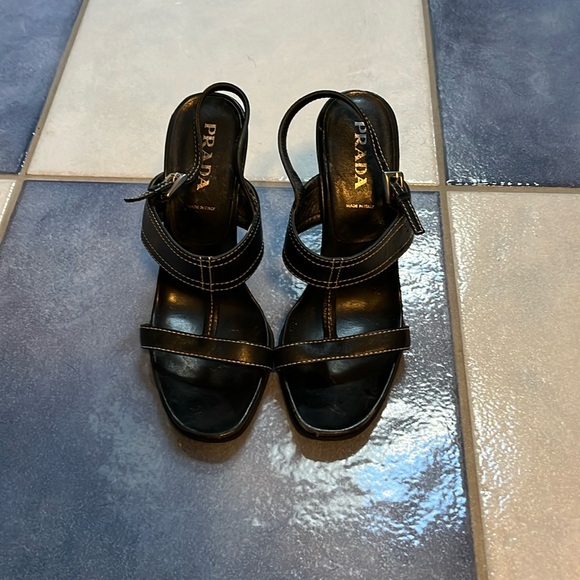 Black Prada high heeled sandals - Picture 1 of 3